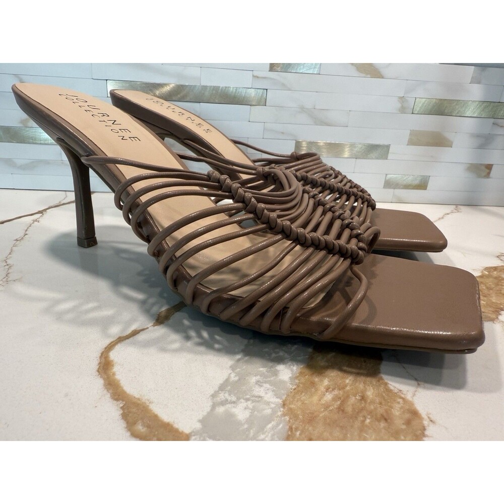Journee Collection Womens Saskia Brown Strappy Heels Size 10 (B,M BHFO 3844)